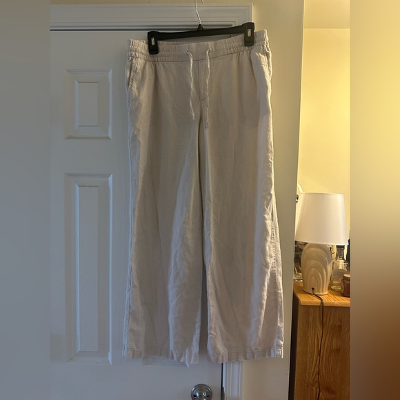 Women’s Cream Linen Pants - Picture 1 of 7